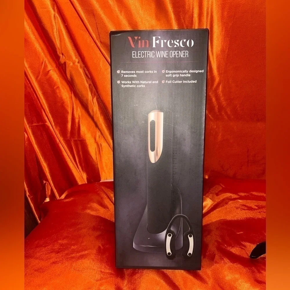 Vin Fresco Electric Wine Opener with Charging Base & Foil Cutter